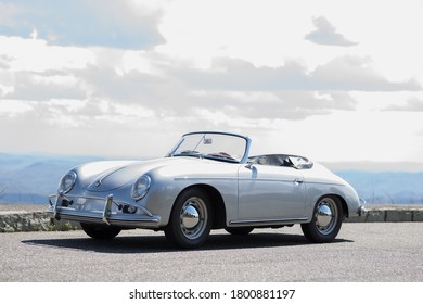 Blue Ridge Parkway, North Carolina  United States - 6152020
Classic Sports Car On Blue Ridge Parkway