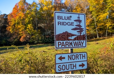 Blue Ridge Parkway, North Carolina, sign