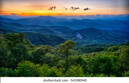 Blue Ridge Parkway Summer Appalachian Mountains Sunset