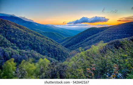 Blue Ridge Parkway summer Appalachian Mountains Sunset - Shutterstock ID 542642167