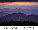 Blue Ridge Parkway Sunset - Great Smoky Mountains National Park - Fall Colors