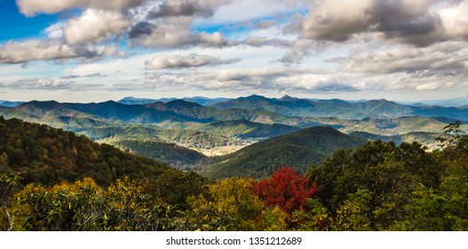 Blue Ridge And Smoky Mountains Changing Color In Fall