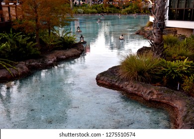 Blue River That Runs Along Disney Springs