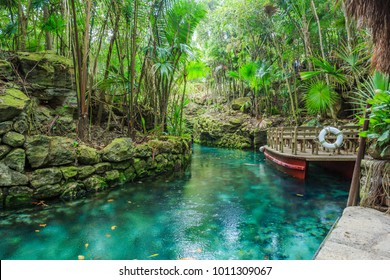 Blue River In Xcaret, Mexico