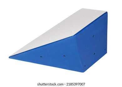 Blue Rock Climbing Grip Pyramid Shaped Isolated On White Background