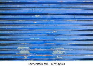 Blue roller shutter door - Image
