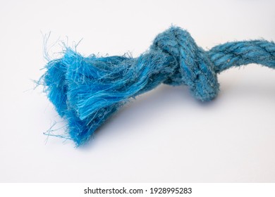 Blue Rope Is Lying On A White Background