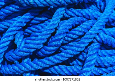 Blue Rope Polypropylene Texture Background