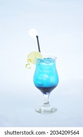 Blue Rose Mocktail On White Background