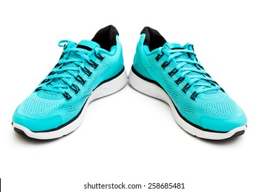Blue Running Shoes Isolated On White Background