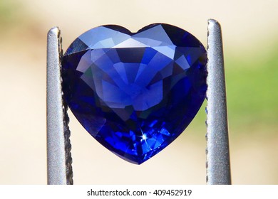 Blue sapphire. A beautiful heart. The heart is blue.