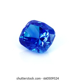 Blue Sapphire Gemstone Isolated On White,tazanite
