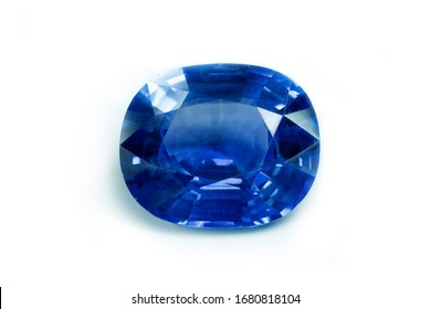 Blue Sapphire  Isolated On White Background 