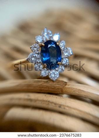 Blue Sapphire Rings.Blue Sapphire power has ability to turn one's fortune. It lifts the misfortune and good luck comes to the fore Stock photo © 