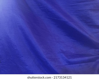 Blue Satin Fabric Surface Texure