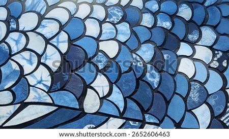 Blue Scale Pattern Texture-Indigo Dye Style Japanese Abstract Background