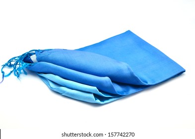 Blue Scarf Isolated On White Background