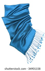 Blue Scarf Isolated On White