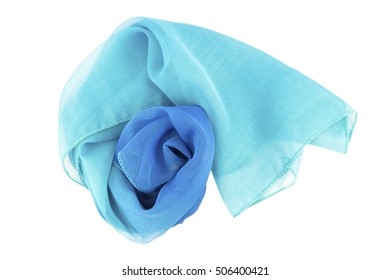 Blue Scarf Isolated On White