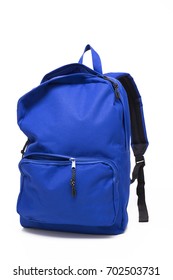 Blue School Backpack Open