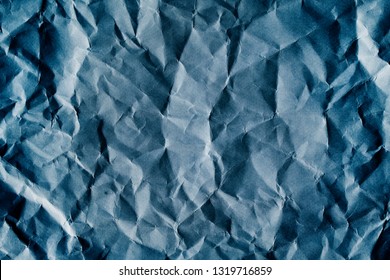 Blue Scrunched Paper Textured Background