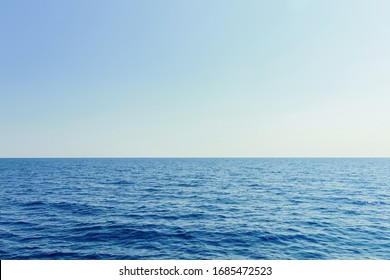 Blue sea and clear sky. Caribbean sea.