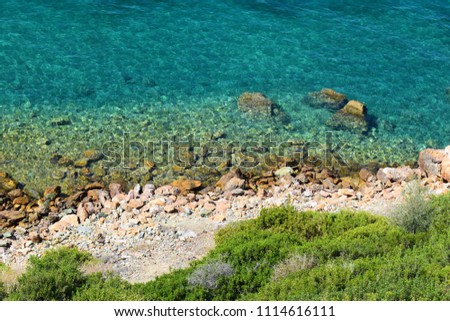 Blue sea in Greace background
