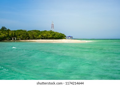 Blue Sea In Rosario Islands In Cartagena, Colombia