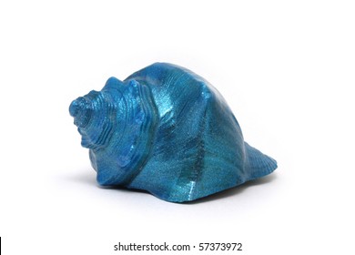 blue sea shell isolated on white background