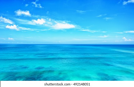 Blue Sea Blue Sky Horizon
