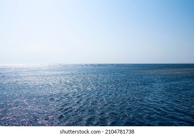 Blue Sea Water Horizon Line, Sunlight