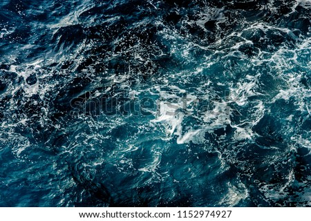 Similar – Foto Bild Durststrecke / Wasser ohne Ende. Kielwasser von einem Schiff.