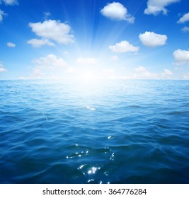 Blue sea water surface on sky - Shutterstock ID 364776284