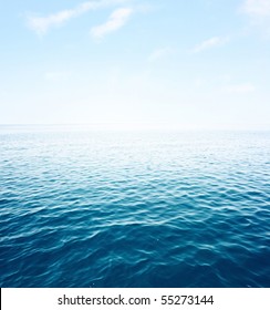 Blue Sea With Waves And Clear Blue Sky