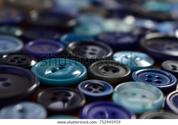 blue sewing buttons