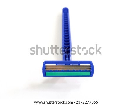Blue shaver on isolated background