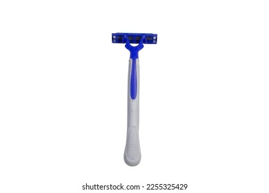 Blue shaving razor isolated on white background. 3d render image. - Shutterstock ID 2255325429
