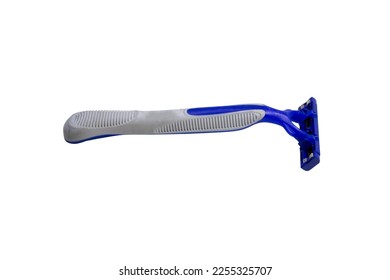 Blue shaving razor isolated on white background. Clipping path included. - Shutterstock ID 2255325707
