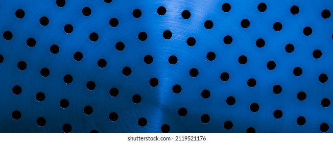 Blue Sheet Metal With Holes