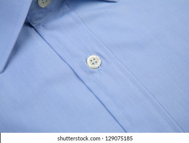 Blue Shirt  Button Close Up