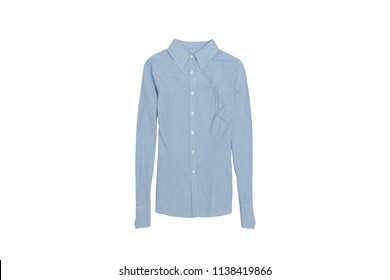 Blue Shirt On White Background Isolate Stock Photo 1138419866 ...