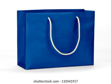 Blue Shopping Bag On White