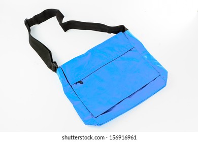 Blue Shoulder Bag Isolate On White Background