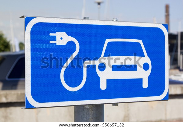 Blue Sign Indicating Charging Point Electric Stock Photo (Edit Now ...