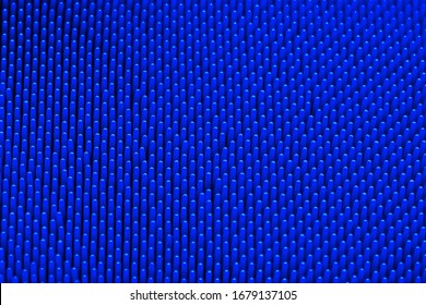 Blue Silicone Massage Brash Surface Texture Close Up For Background. Top View. Macro