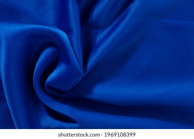 Blue Silk, Fabric Texture Background, Horizontal, No People, Wallpaper, Copy Space
