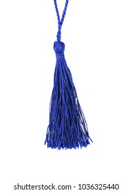 Blue Silk Tassel On White Background