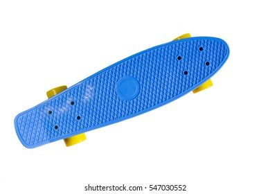 Blue Skateboard Isolated On White Background