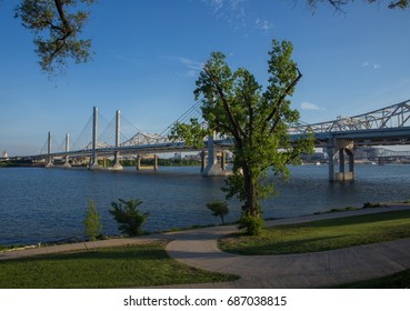 Blue Skies Over The John F. Kennedy Memorial Bridge And The Abraham Lincoln Bridge