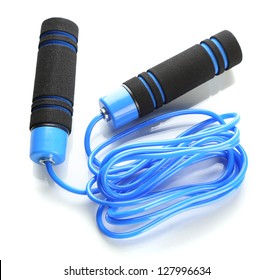 Blue Skipping Rope, Isolated On White